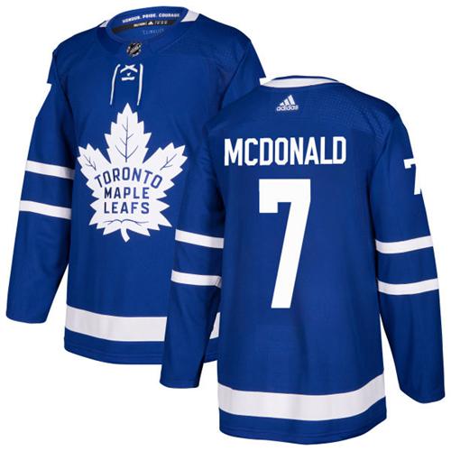 Adidas Men Toronto Maple Leafs 7 Lanny McDonald Blue Home Authentic Stitched NHL Jersey